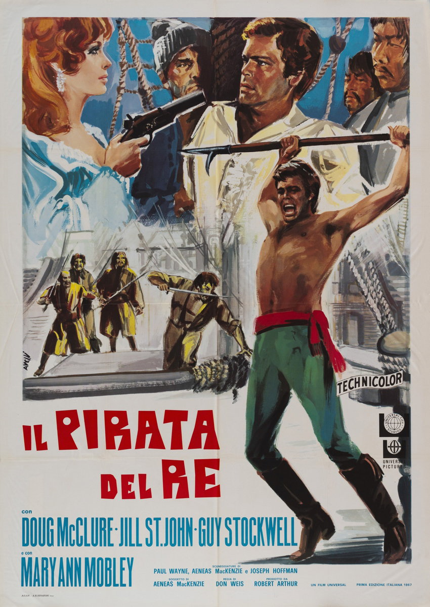 Poster 2 for the film The King's Pirate (1967), painted by Agatino Avelli