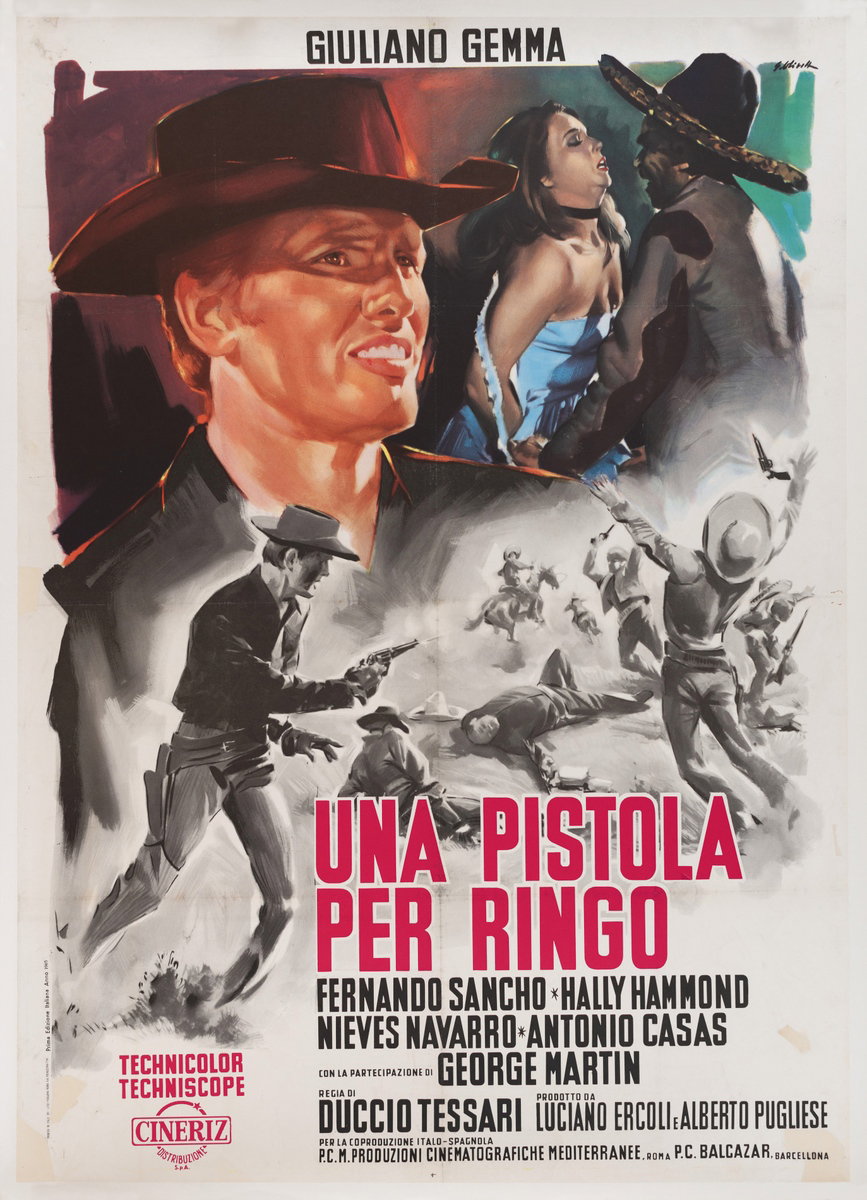 Manifesto 2 per il film Una pistola per Ringo (1965), dipinto da Giorgio Olivetti