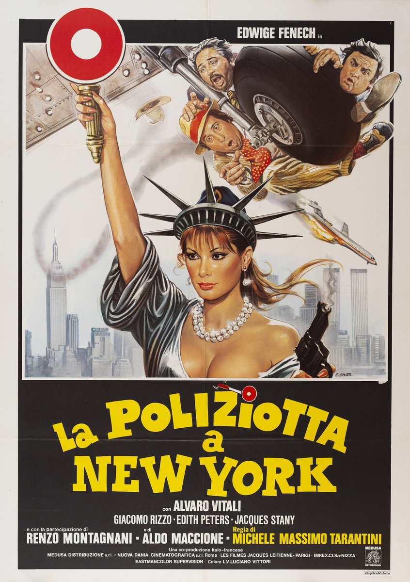 Manifesto 2 per il film La poliziotta a New York (1981), dipinto da Enzo Sciotti