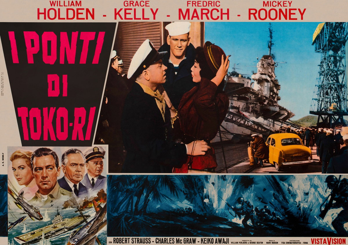 Fotobusta 6 per il film I ponti di Toko-Ri (1954), dipinto da Renato Casaro (Renè)