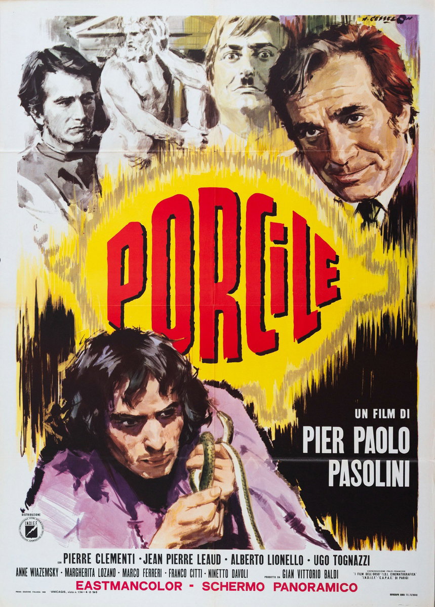 Manifesto 3 per il film Porcile (1969), dipinto da Angelo Cesselon