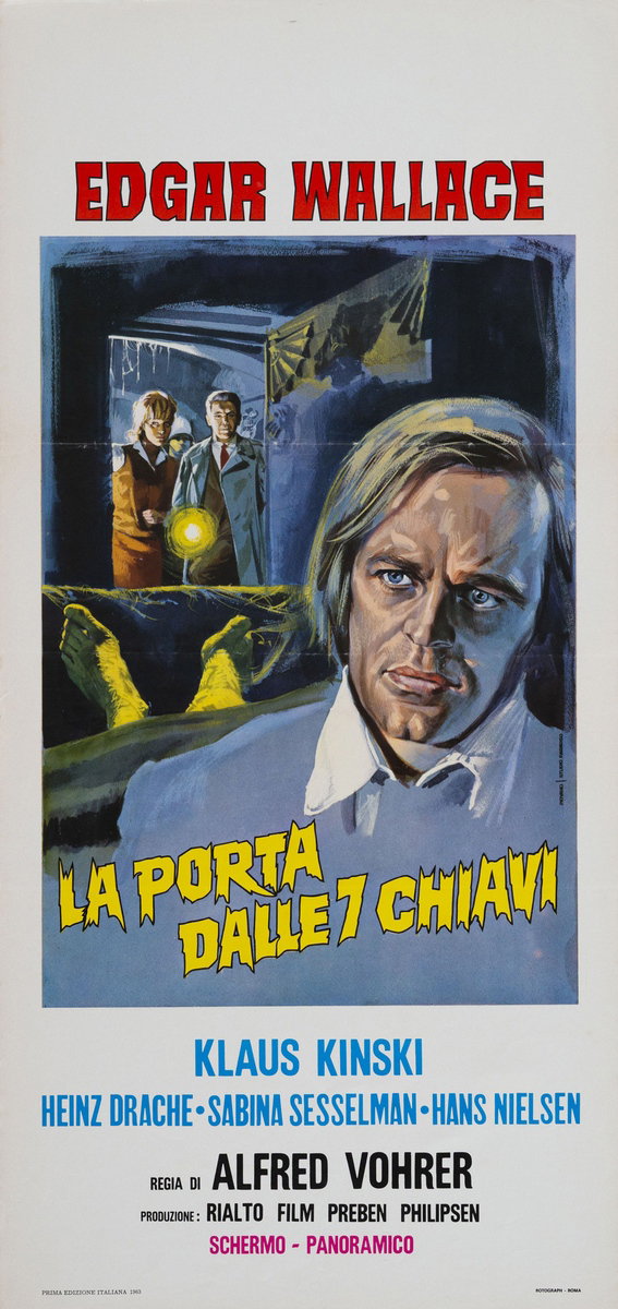 Locandina 2 for the film The Door with Seven Locks (1962), painted by Mario Piovano