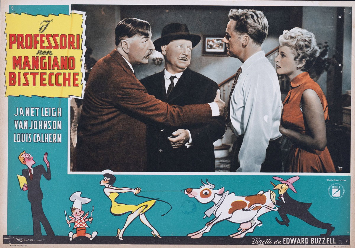 Fotobusta 2 per il film I professori non mangiano bistecche (1953), dipinto da Enrico De Seta