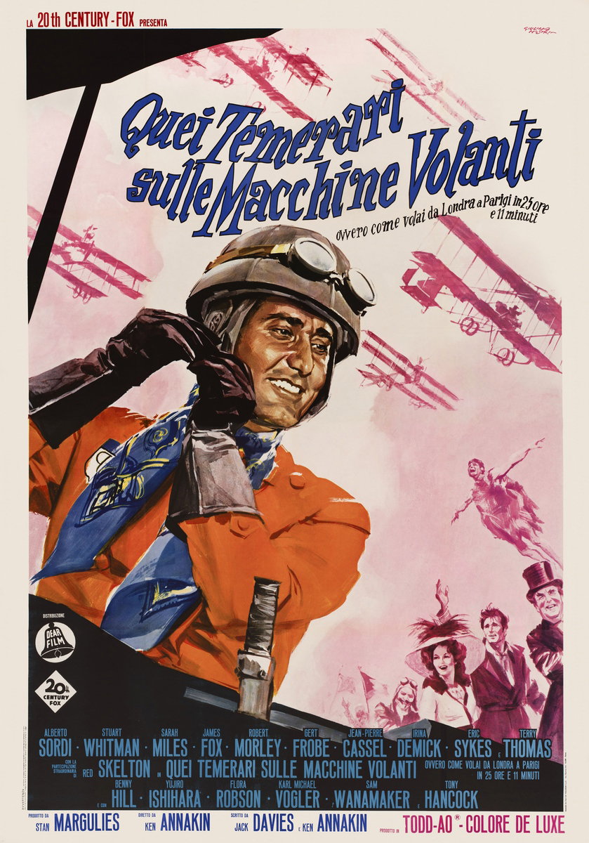 Manifesto 2 per il film Quei temerari sulle macchine volanti (1965), dipinto da Giuliano Nistri