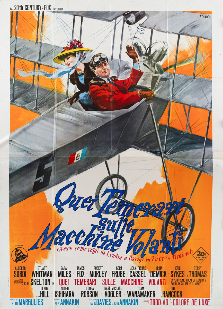 Manifesto 3 per il film Quei temerari sulle macchine volanti (1965), dipinto da Giuliano Nistri