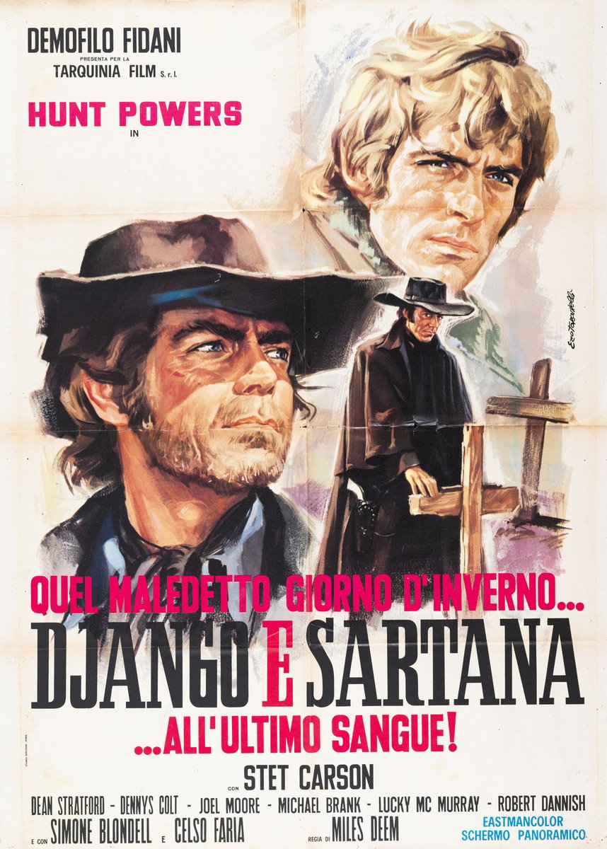 Poster 2 for the film One Damned Day at Dawn... Django Meets Sartana! (1970), painted by Ezio Tarantelli