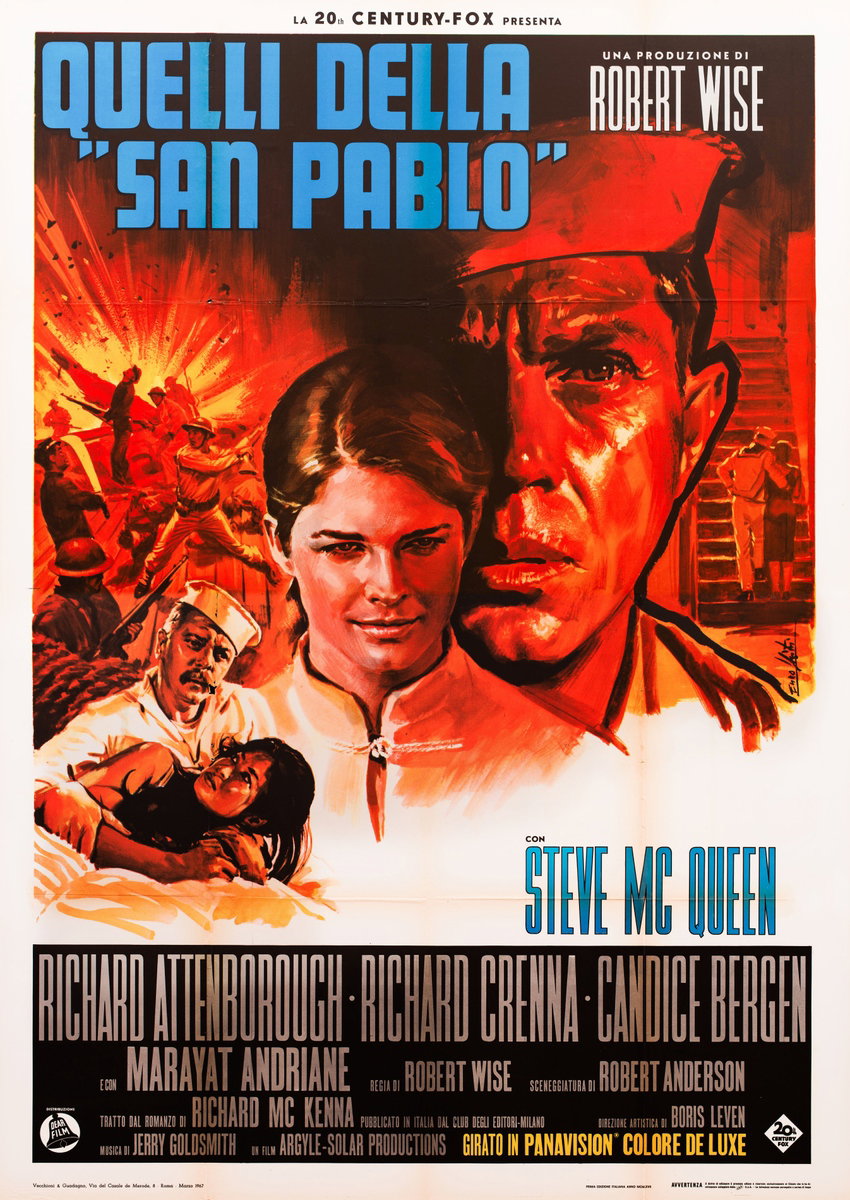 Poster 2 for the film The Sand Pebbles (1966), painted by Lorenzo Nistri (Enzo)