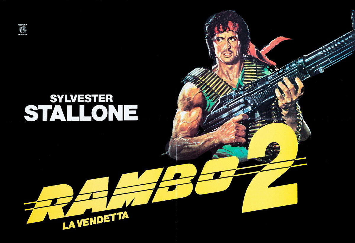 Poster 3 for the film Rambo: First Blood Part II (1985), painted by Renato Casaro (Renè)