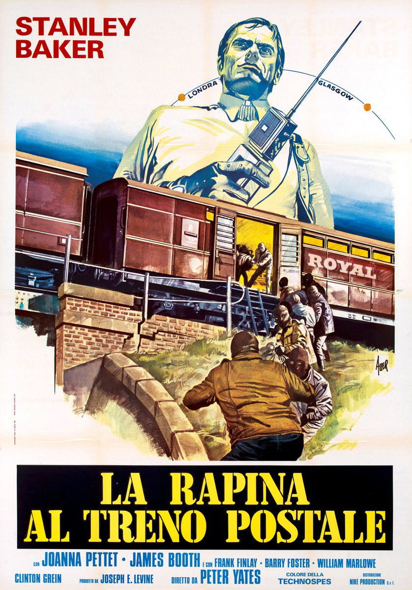 Manifesto 2 per il film Rapina al treno postale (1967), dipinto da Giovanni Alessandri (Aller)