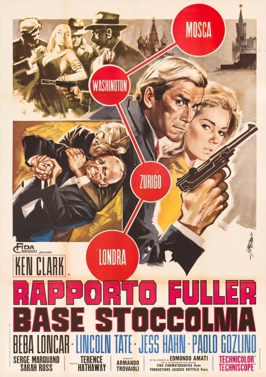 Poster 2 for the film Fuller Report, Base Stockholm (1968), painted by Sandro Simeoni (Symeoni)