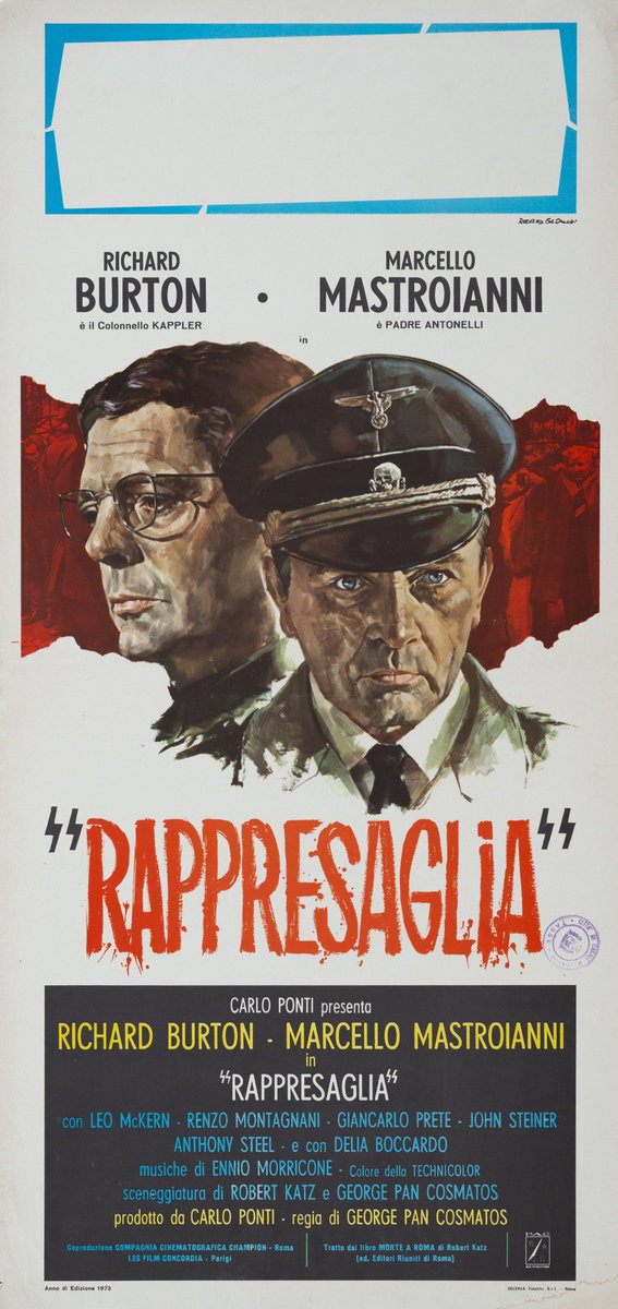 Locandina 2 for the film Massacre in Rome (1973), painted by Rodolfo Gasparri