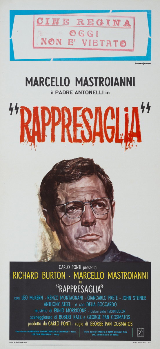Locandina 3 for the film Massacre in Rome (1973), painted by Rodolfo Gasparri