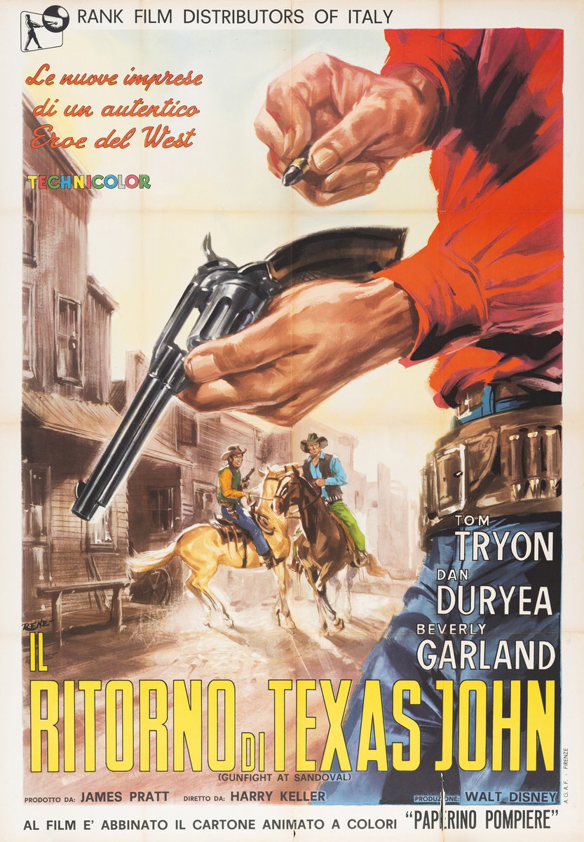 Manifesto 2 per il film Il ritorno di Texas John (1959), dipinto da Renato Casaro (Renè)