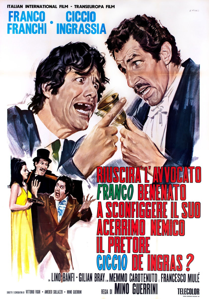 Riuscirà l'avvocato Franco Benenato a sconfiggere il suo acerrimo nemico il pretore Ciccio De Ingras? - Manifesto 2