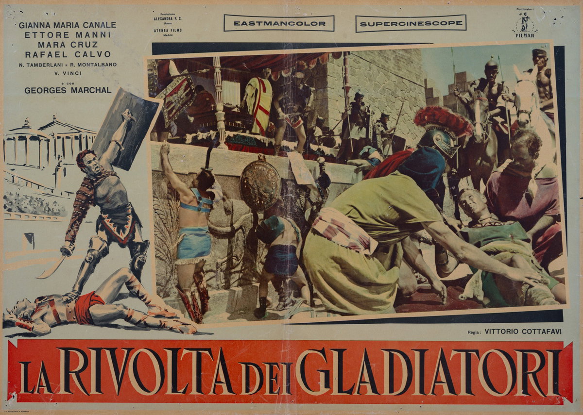 Fotobusta 6 per il film La rivolta dei gladiatori (1958)