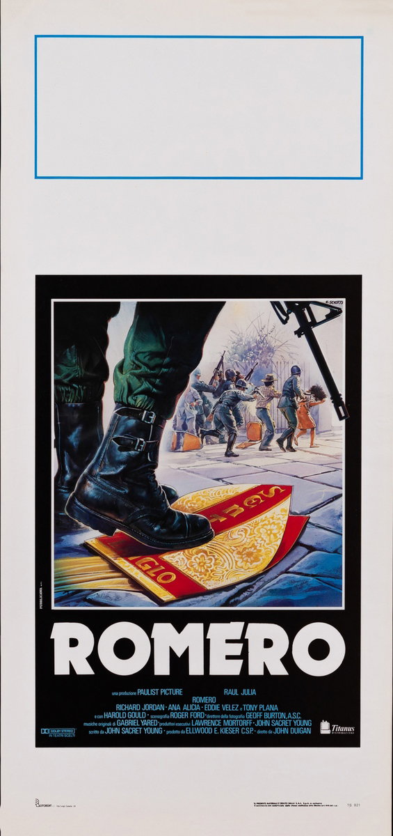 Locandina 2 per il film Romero (1989), dipinto da Enzo Sciotti