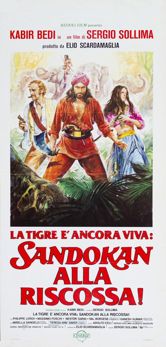 Locandina 2 for the film The Tiger Is Still Alive: Sandokan to the Rescue (1977), painted by Renato Casaro (Renè)