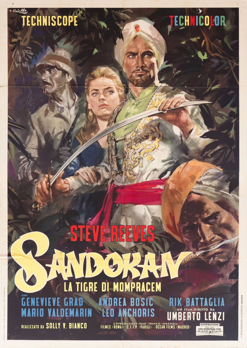 Poster 2 for the film Sandokan the Great (1963), painted by Averardo Ciriello