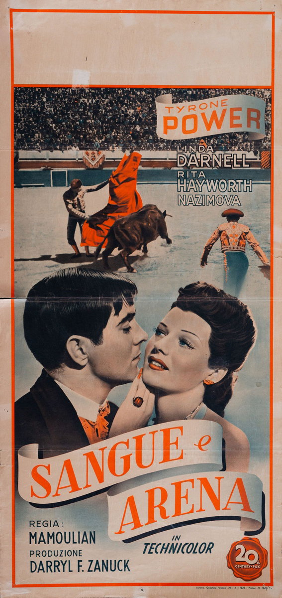 Locandina 2 per il film Sangue e arena (1941)