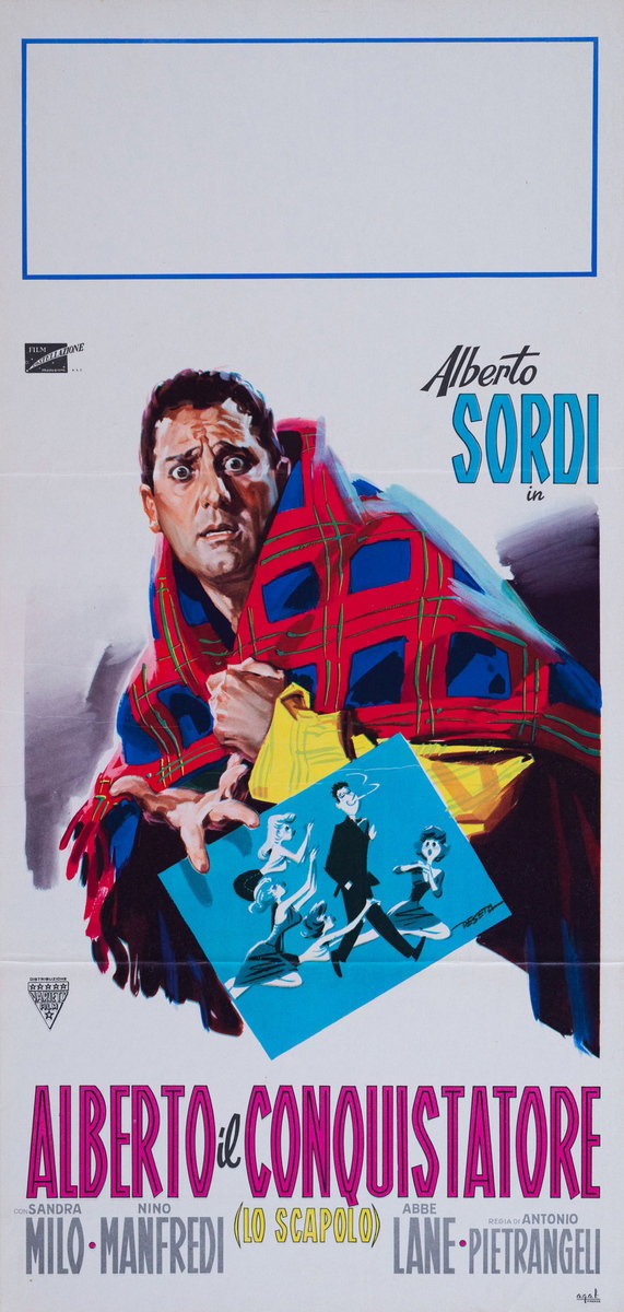 Locandina 2 per il film Lo scapolo (1955), dipinto da Enrico De Seta