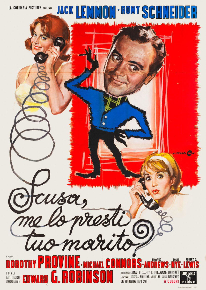 Poster 2 for the film Good Neighbor Sam (1964), painted by Angelo Cesselon