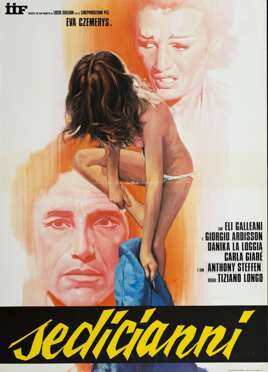 Manifesto 3 per il film Sedici anni (1975), dipinto da Adelchi Serafini