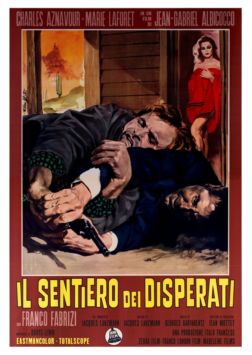 Manifesto 2 per il film Il sentiero dei disperati (1963), dipinto da Lorenzo Nistri (Enzo)