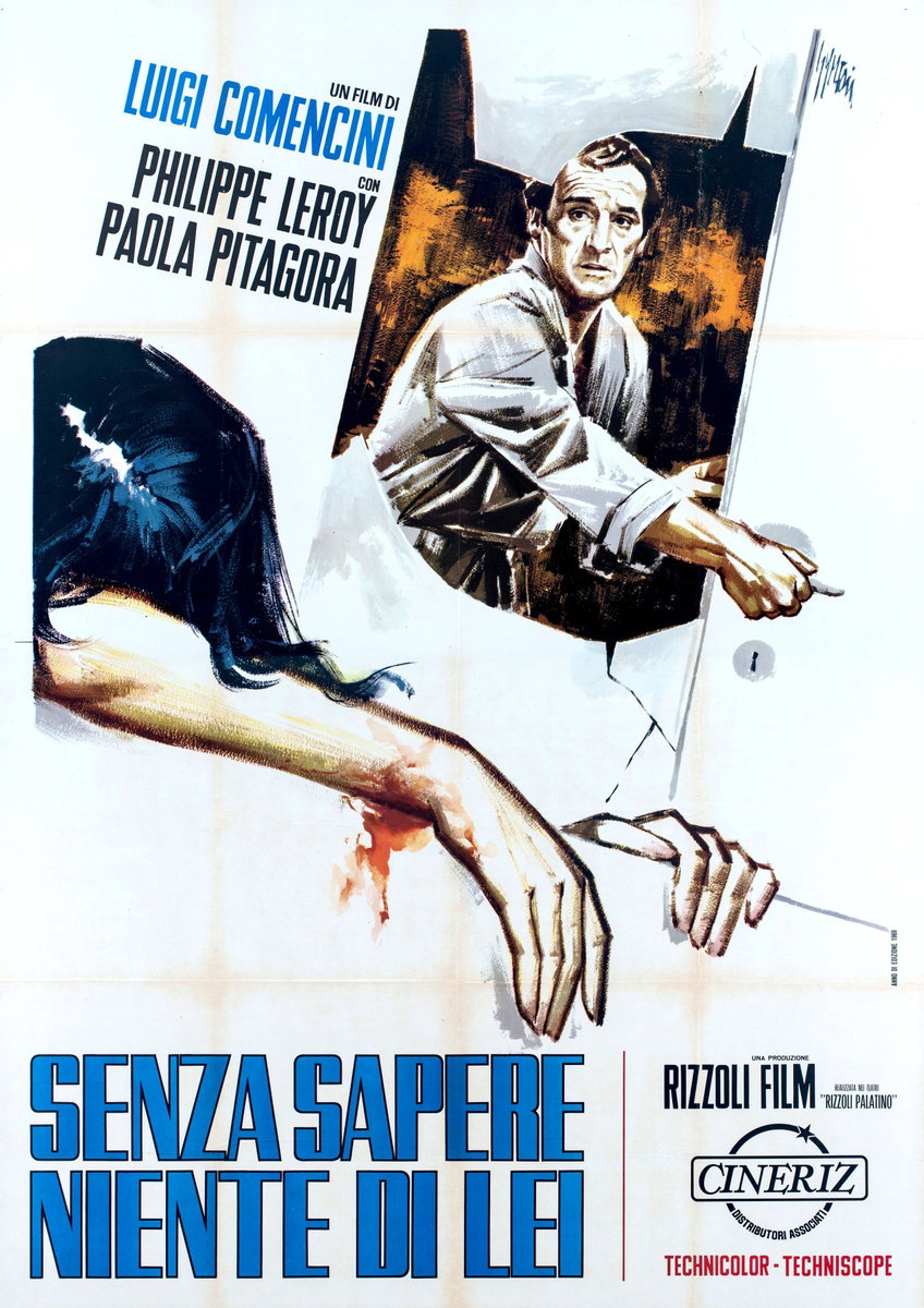 Poster 2 for the film Unknown Woman (1969), painted by Sandro Simeoni (Symeoni)