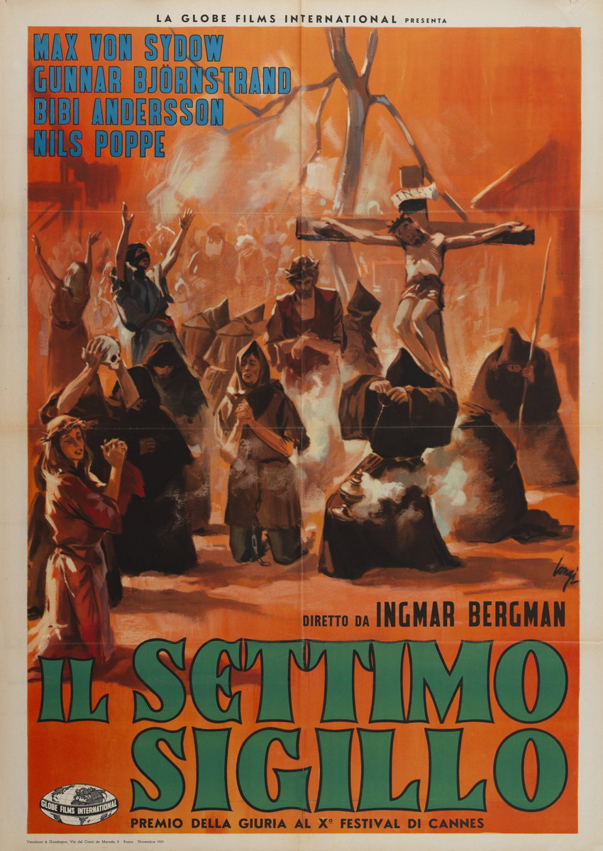 Manifesto 2 per il film Il settimo sigillo (1957), dipinto da Carlantonio Longi