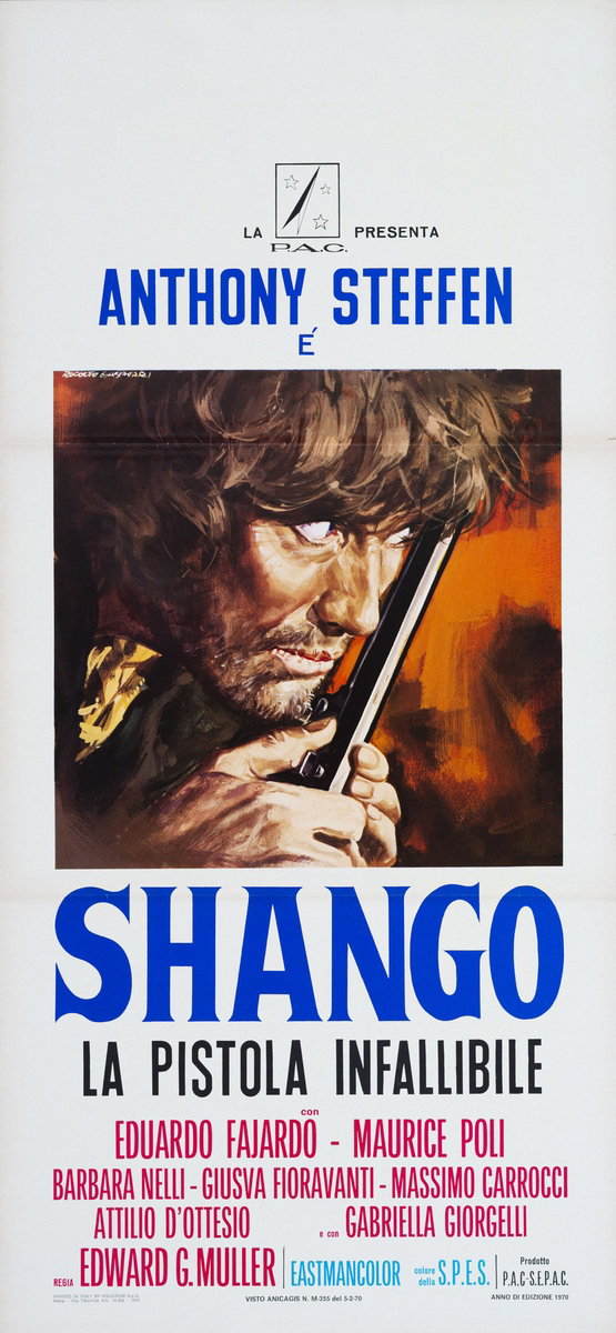 Locandina 2 for the film Shango - La pistola infallibile (1970), painted by Rodolfo Gasparri