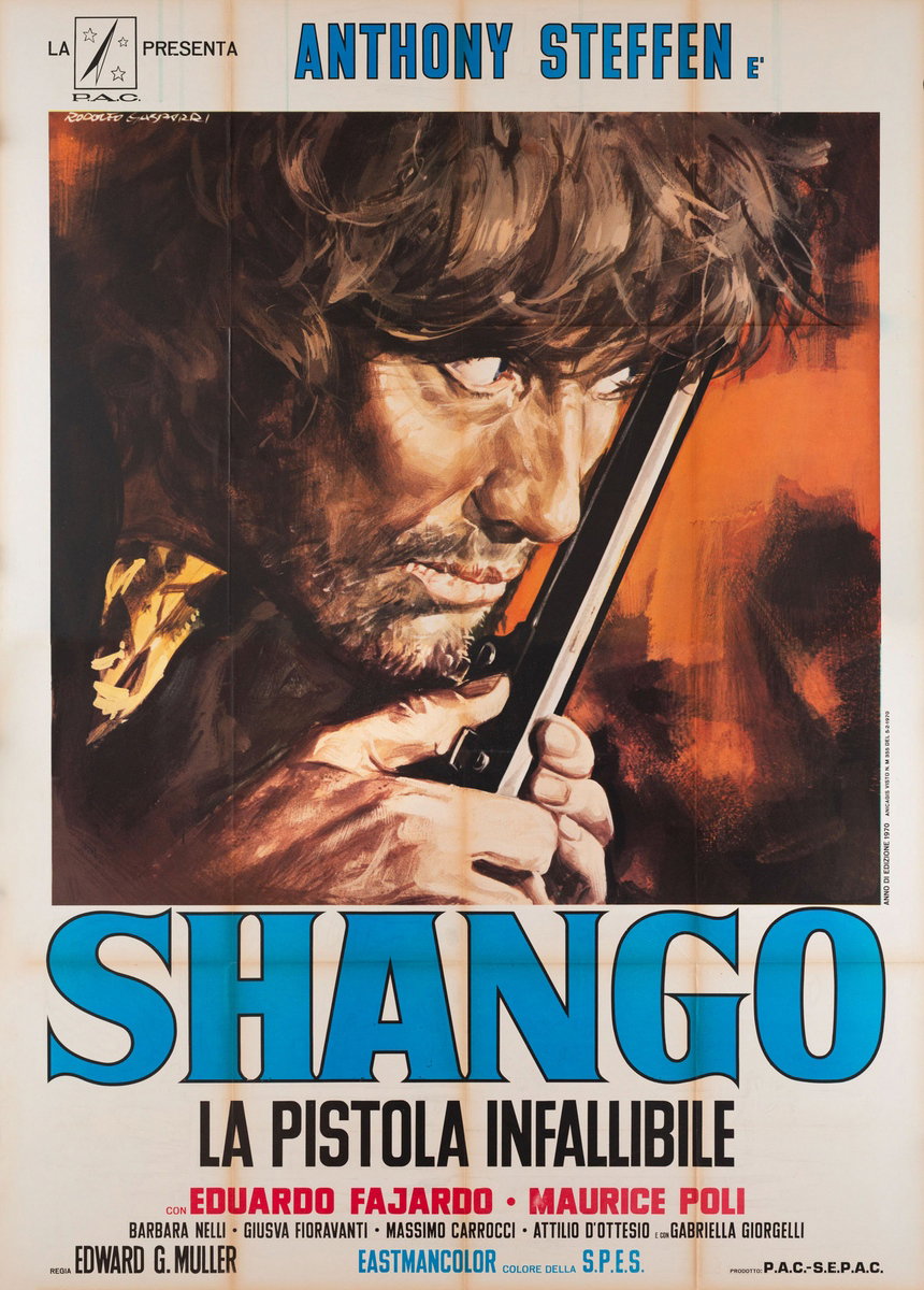 Manifesto 2 per il film Shango - La pistola infallibile (1970), dipinto da Rodolfo Gasparri