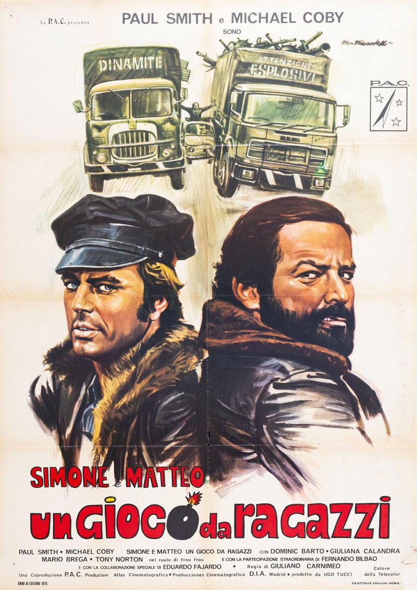 Manifesto 2 per il film Simone e Matteo... un gioco da ragazzi (1975), dipinto da Ezio Tarantelli