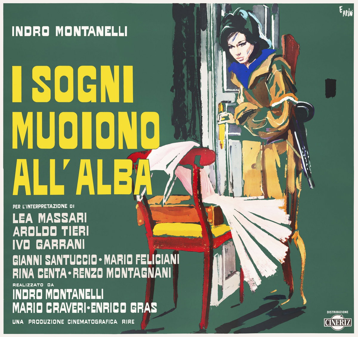 Poster 2 for the film Dreams Die at Dawn (1961), painted by Ercole Brini