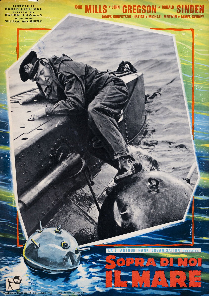 Fotobusta 2 per il film Sopra di noi il mare (1955), dipinto da V. Napoli