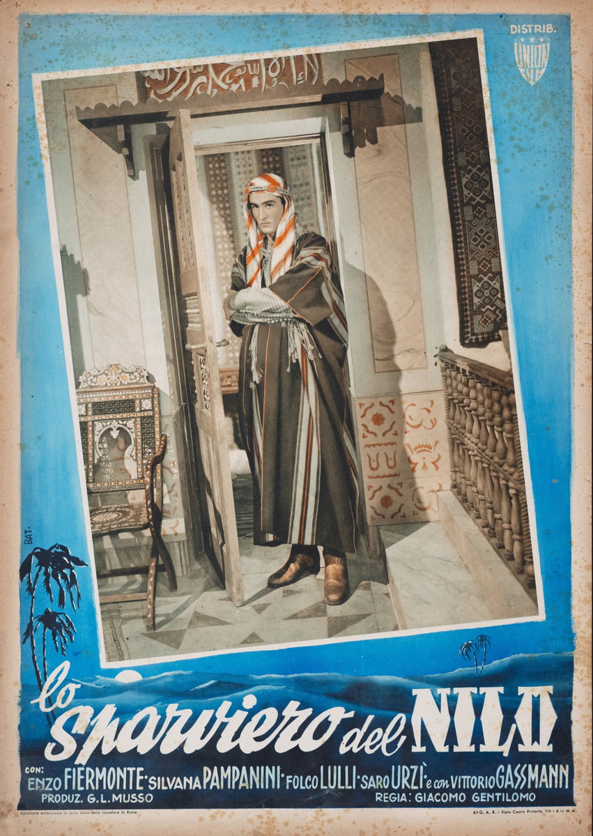 Lobby Card 2 for the film Hawk of the Nile (1950), painted by Bat