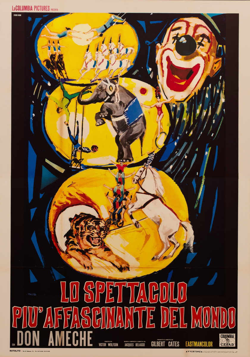 Poster 2 for the film Rings Around the World (1967), painted by Ercole Brini