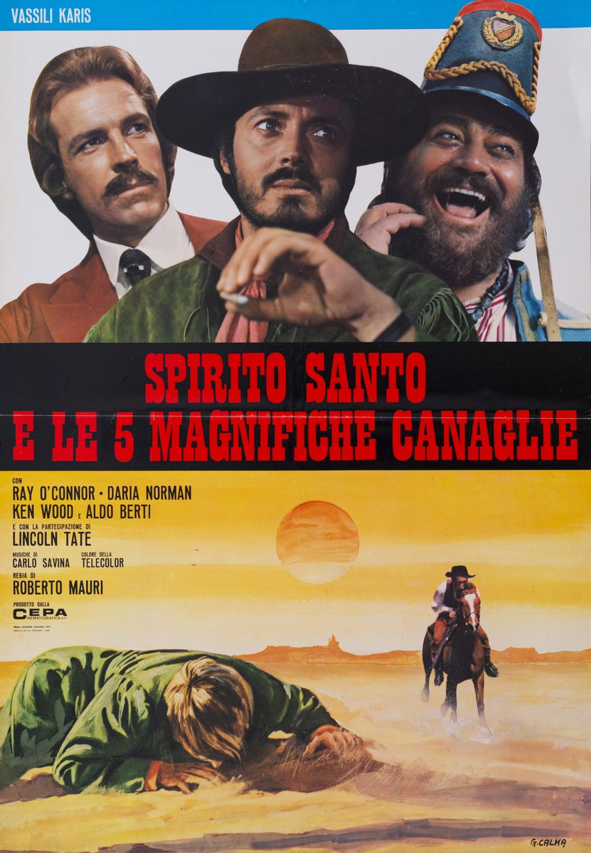 Poster 3 for the film Gunmen and the Holy Ghost (1972), painted by Giancarlo Calma
