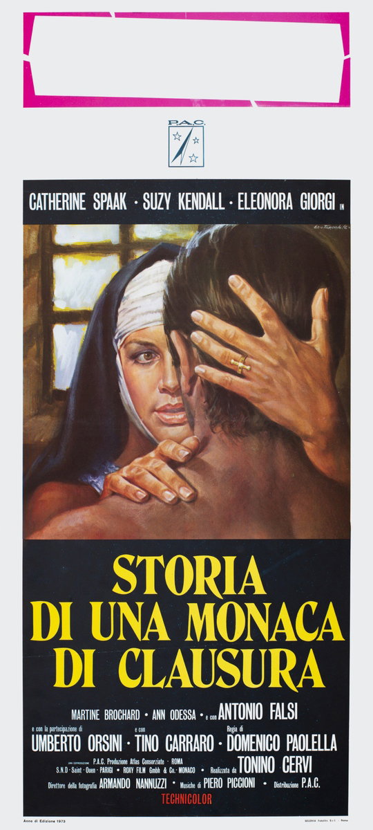 Locandina 2 for the film Story of a Cloistered Nun (1973), painted by Ezio Tarantelli