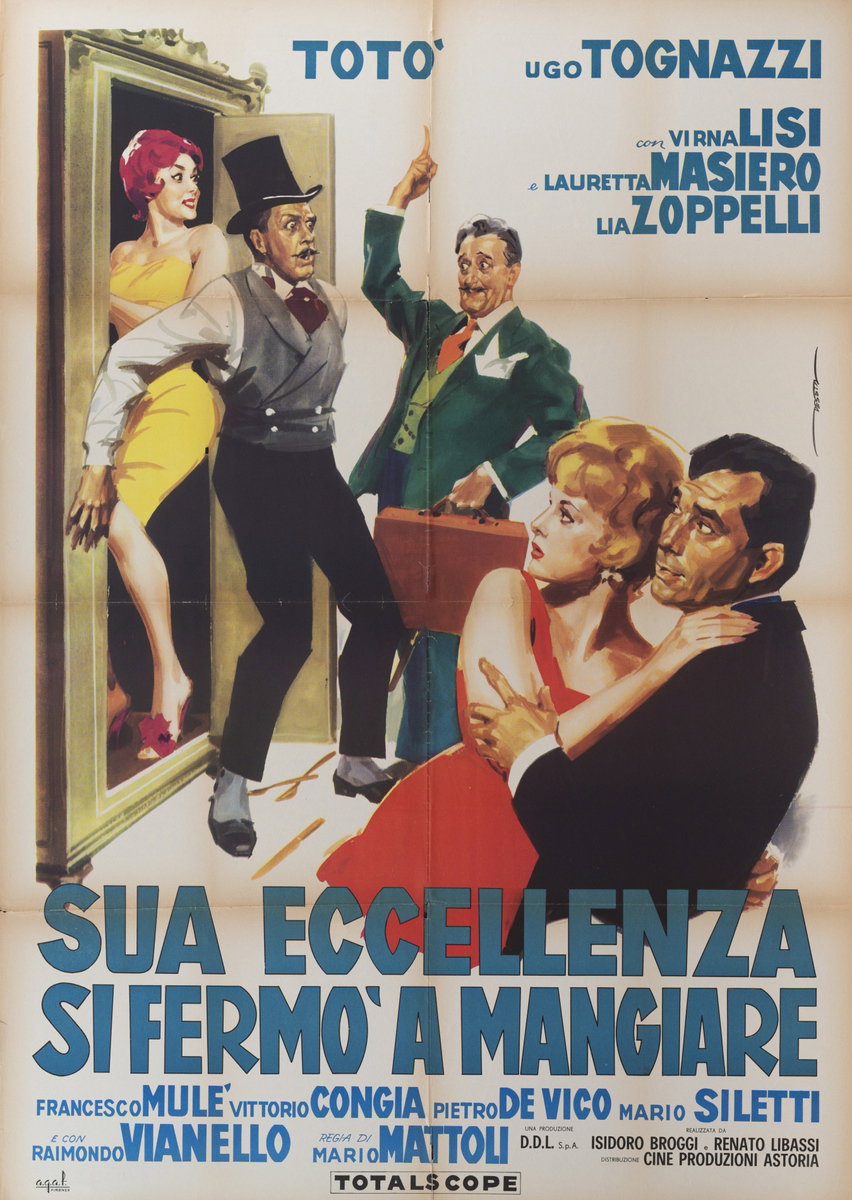 Manifesto 4 per il film Sua Eccellenza si fermò a mangiare (1961), dipinto da Enrico De Seta
