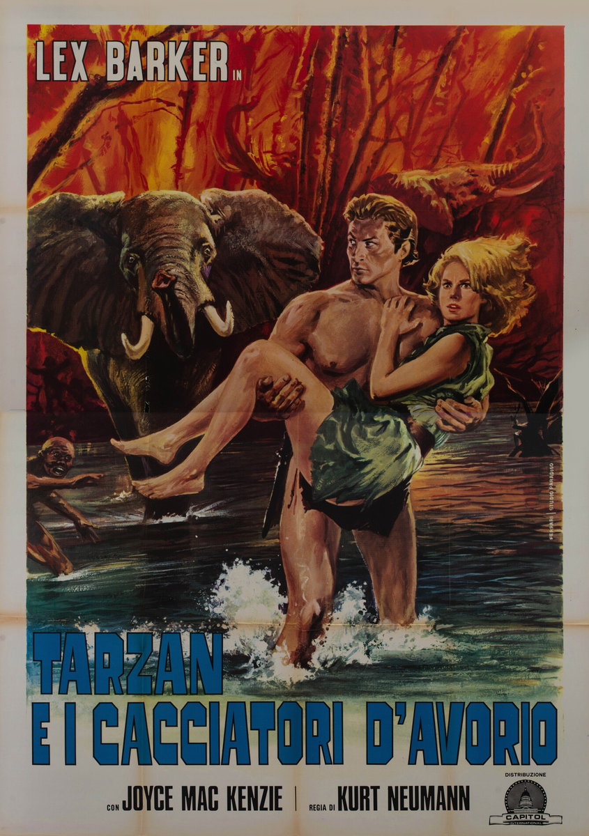 Poster 2 for the film Tarzan and the She-Devil (1953), painted by Mario Ferrari (Mafè)