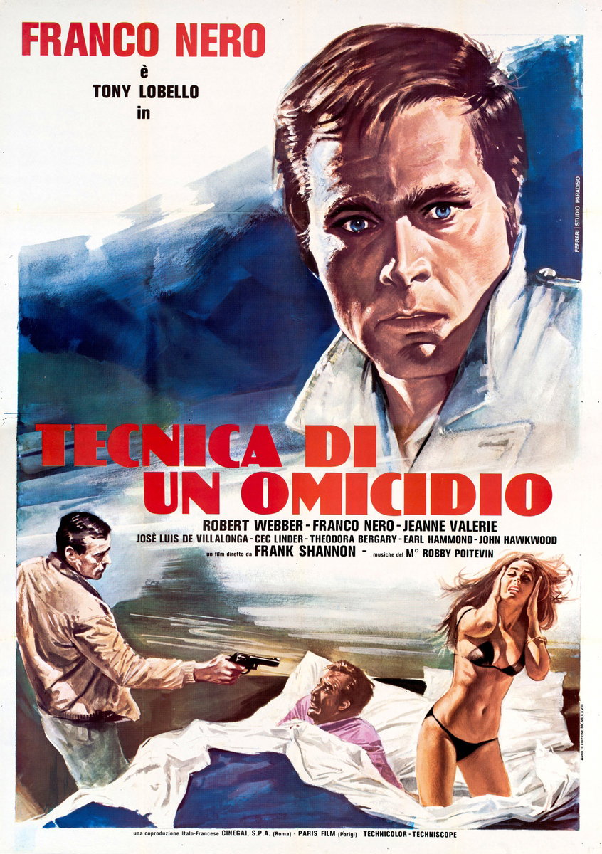 Manifesto 3 per il film Tecnica di un omicidio (1965), dipinto da Mario Ferrari (Mafè)