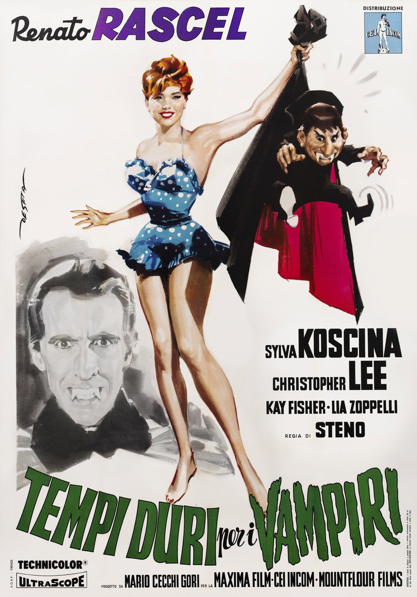 Poster 3 for the film Uncle Was a Vampire (1959), painted by Enrico De Seta