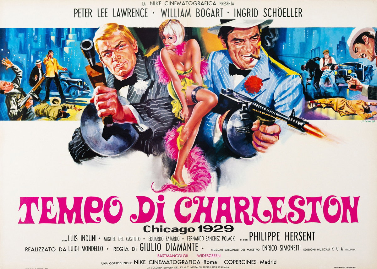 Manifesto 2 per il film Tempo di Charleston - Chicago 1929 (1969), dipinto da Franco Picchioni