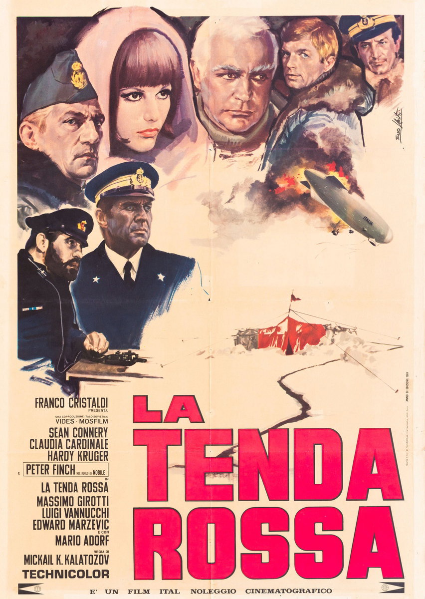Poster 3 for the film The Red Tent (1969), painted by Lorenzo Nistri (Enzo)