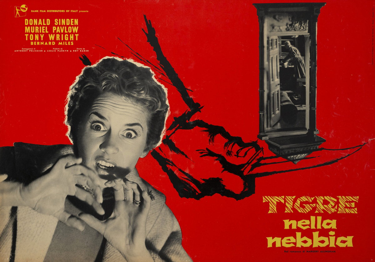 Lobby Card 2 for the film Tiger in the Smoke (1956), painted by V. Napoli