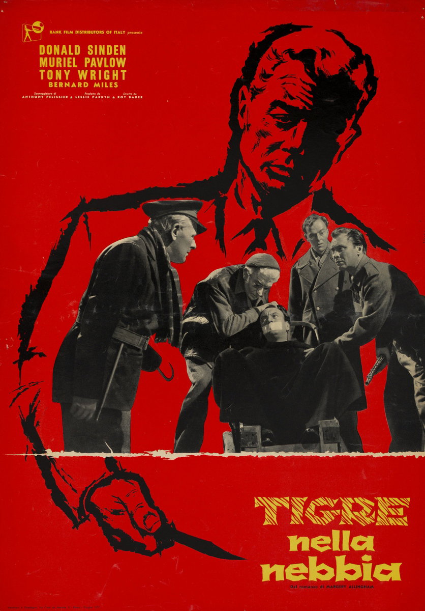 Lobby Card 4 for the film Tiger in the Smoke (1956), painted by V. Napoli