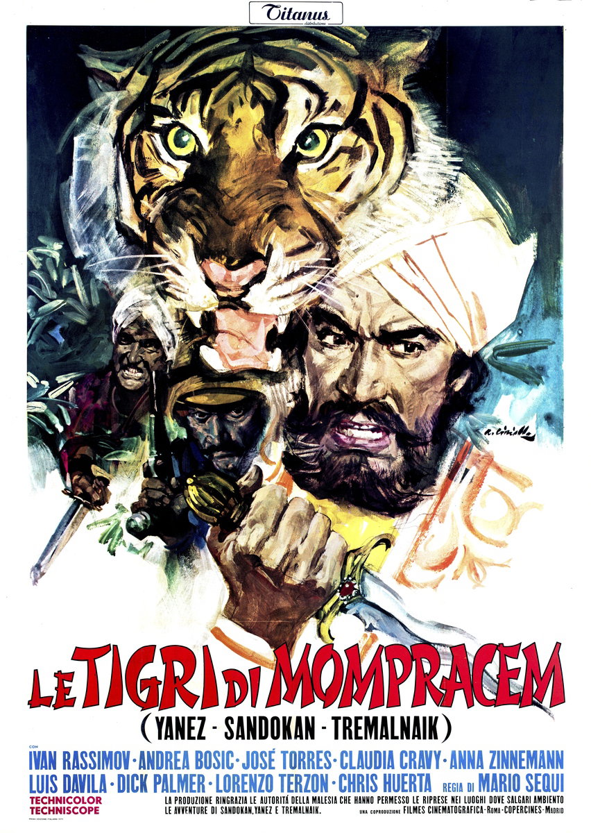 Manifesto 2 per il film Le tigri di Mompracem (1970), dipinto da Averardo Ciriello