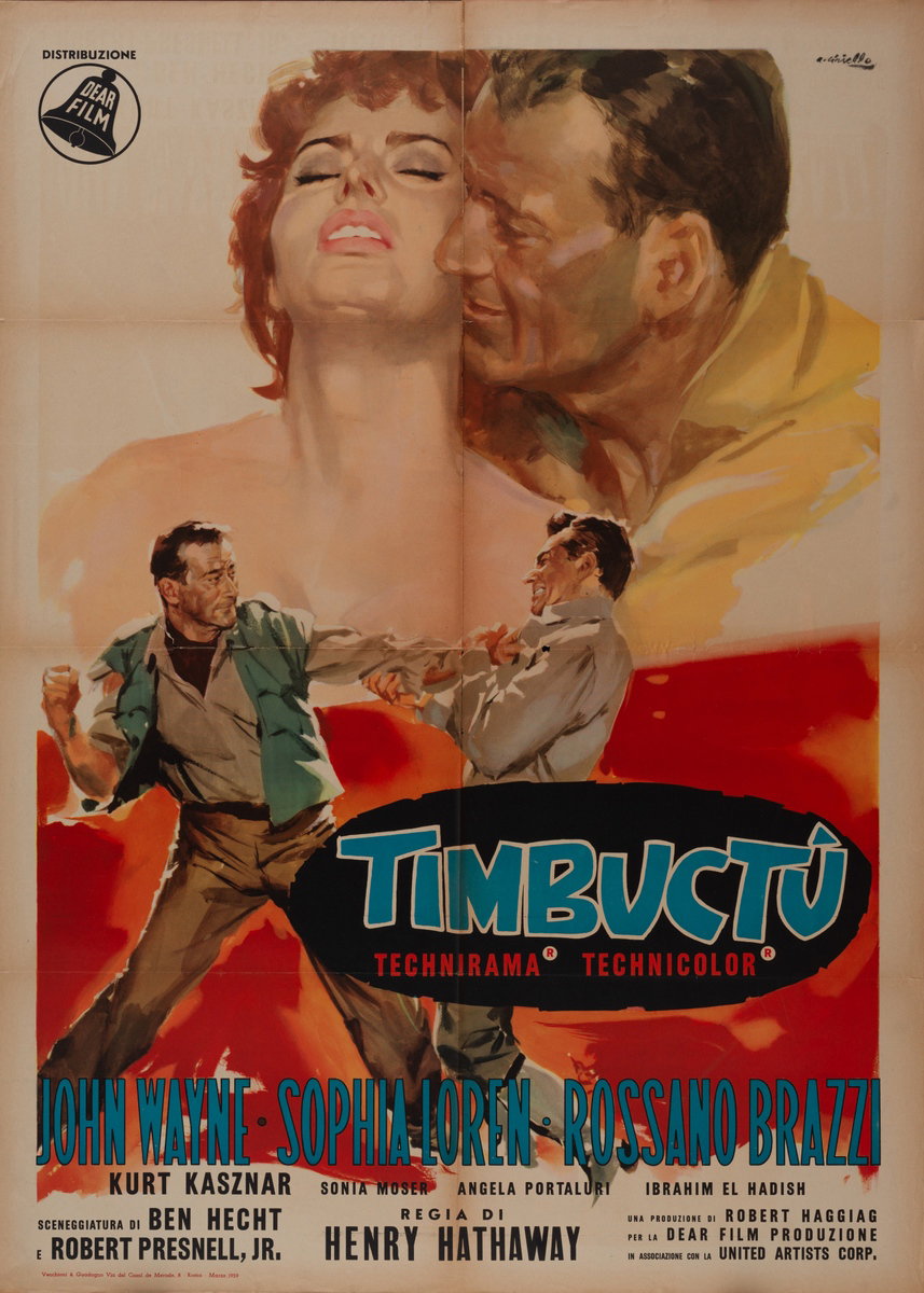Manifesto 2 per il film Timbuctù (1957), dipinto da Averardo Ciriello