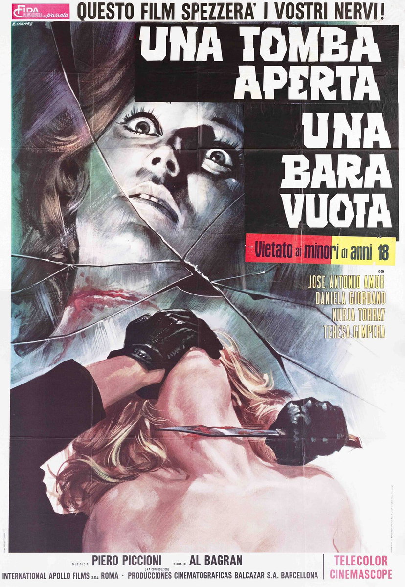 Manifesto 2 per il film Una tomba aperta... una bara vuota (1972), dipinto da Renato Casaro (Renè)