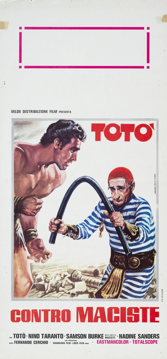 Locandina 3 per il film Totò contro Maciste (1962), dipinto da Mario Ferrari (Mafè)